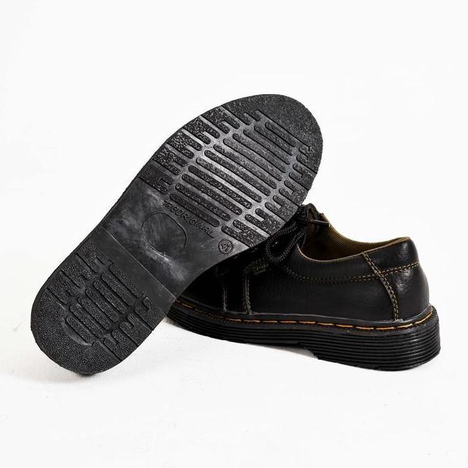 Caraka Footwear Sepatu Low Boots 3 Hole Pria Hitam - Rexa Series