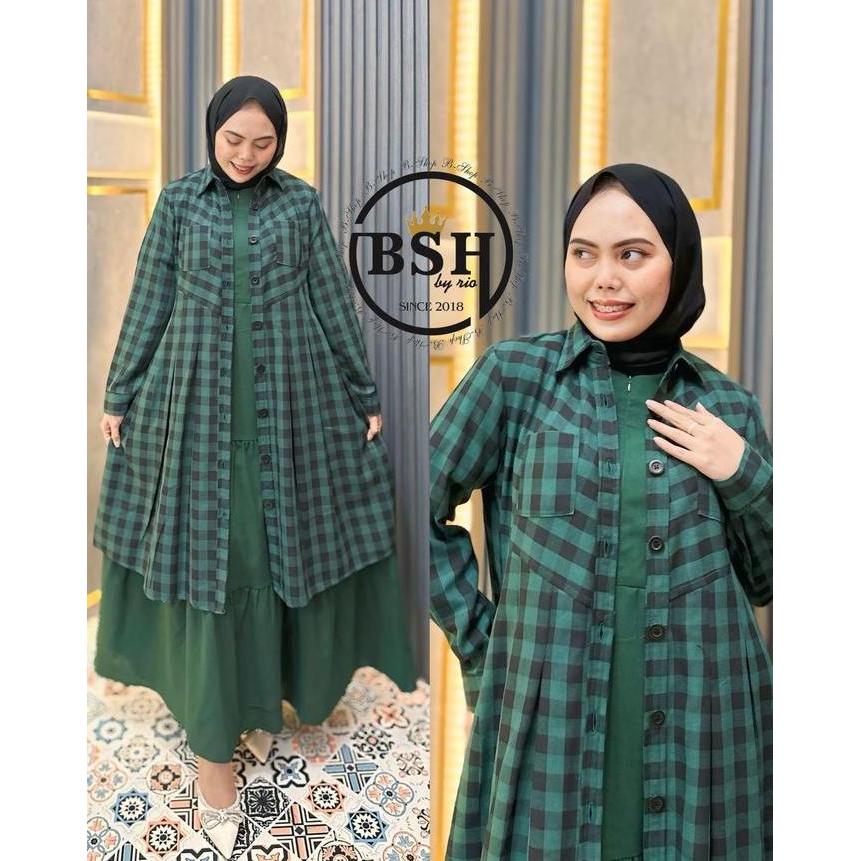 JUMBO PIRAMID SET 2IN1 Bahan Falanel Garmen Mix Linen Impor LD 120 PJ 140 Khusus Edisi Jumbo Pakaian