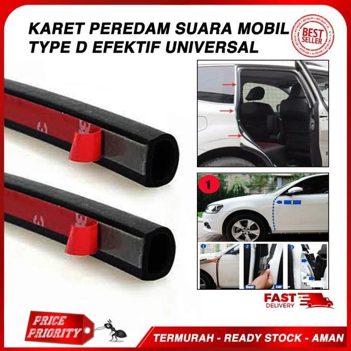 AMDUCOP Karet Peredam kap Mobil D / Karet Peredam Pintu D UNIVERSAL per 1 meter / LIST Karet Pintu m