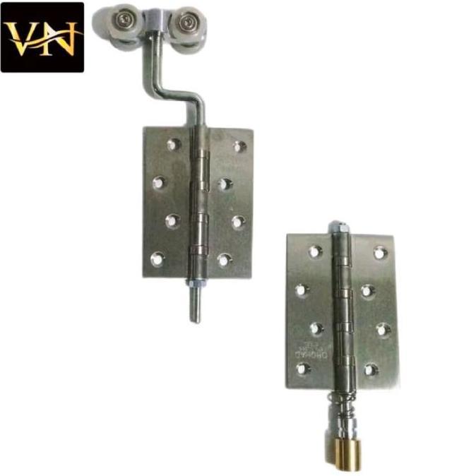 Roda+Engsel Stainless 4" Husky Rel Pintu Sliding Lipat Aluminium VENEZZA Tekuk