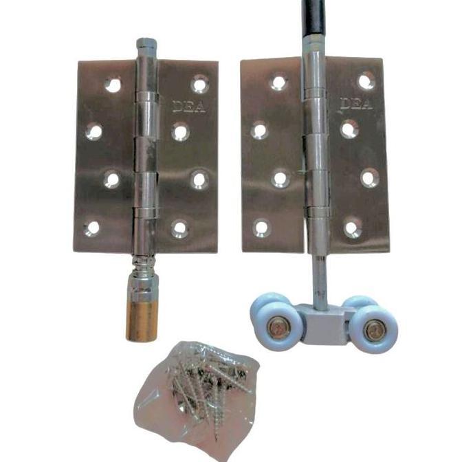 Roda+Engsel Stainless 4" Husky Rel Pintu Sliding Lipat Aluminium VENEZZA Lurus