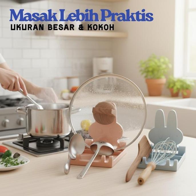 PARANE Tatakan Tutup Panci & Sendok Sayur Dapur Ukuran Besar 18cm x 13.5cm x 16cm Desain Kokoh Menja