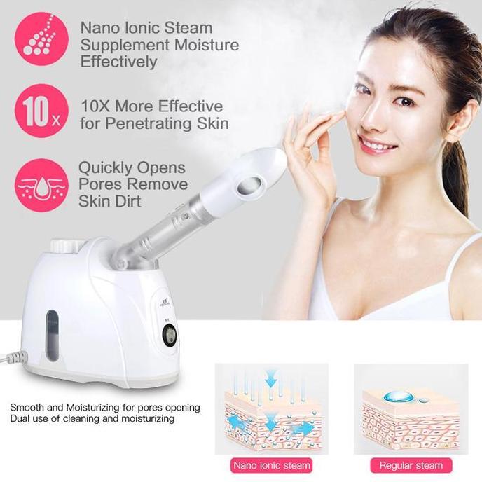 NARBU COD Face Sauna Facial Steamer Uap Wajah Aroma Ozone Thermal Steam Humidifier Whitening Moistur