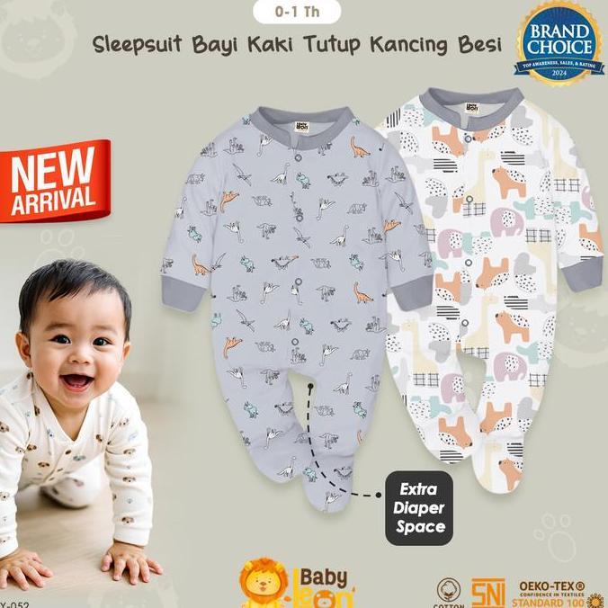 BABY LEON Sleepsuit Bayi Jumpsuit Bayi Kaki Tutup Lengan Panjang GY-052