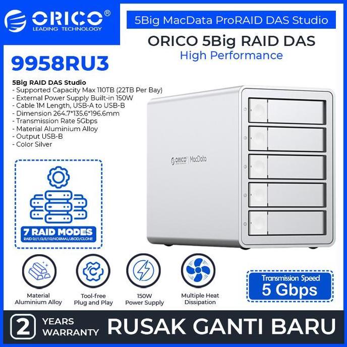 ORICO MacData 5 Big RAID DAS Studio 2bay 4bay 5bay HDD Enclosure SSD Enclosure - 99 Series