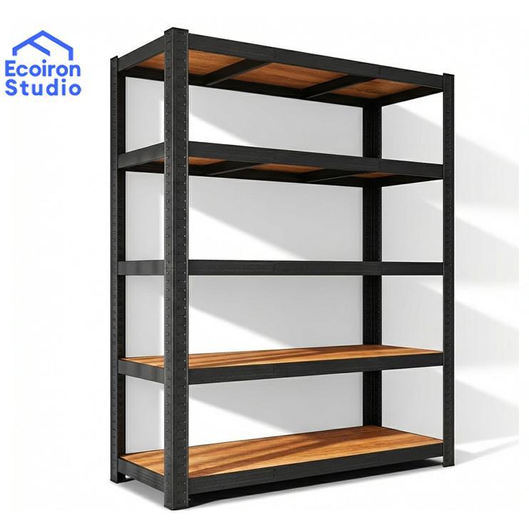 Promo Ecoiron Studio Rak Besi Siku 3/4/5/6 Susun 100% Besi Dengan Papan Kayu Cod Ready Surabaya Rak 