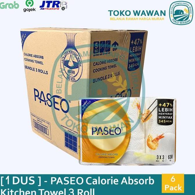 NEW TISSUE PASEO ELEGANT KITCHEN TOWEL 3 ROLL / 1 DUS / KARTON ISI 6 PACK ORI