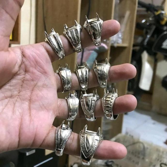 Ring emban cincin akik alpaka oval gigi