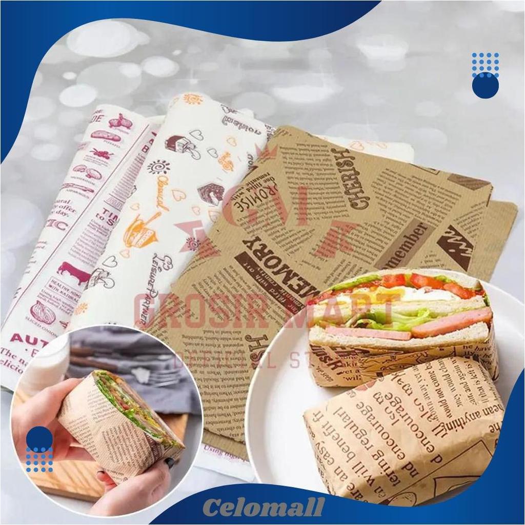 GM 20 LEMBAR Kertas Roti Laminating ukuran 38x28cm Anti Lengket / Wax Paper Kertas Minyak Bungkus Sa