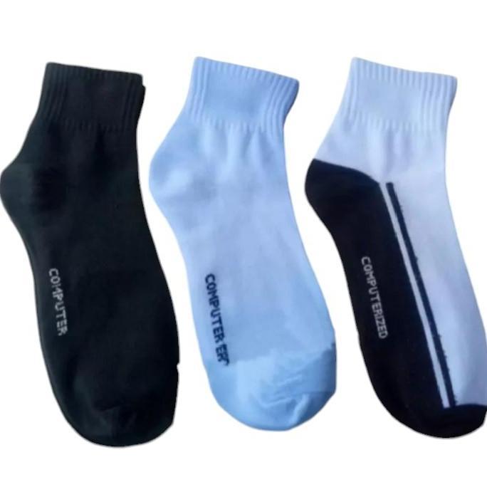 New 3PASANG Kaos Kaki Pendek Laki-Laki Perempuan Wanita Pria Dewasa - Nyaman dan Fleksibel -  Katun 