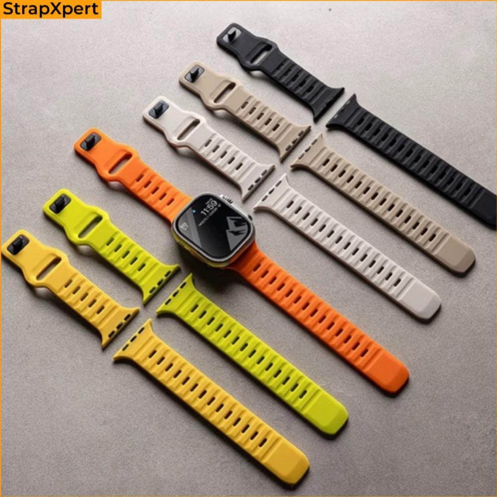 ORIGINAL Tali Jam Tangan Silicone Sport Strap for Apple Watch Ultra 3/2/1 49mm 46mm 45mm 41mm Bracel