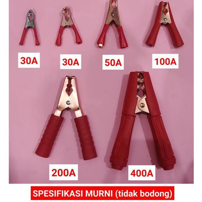 Jepitan aki / Penjepit ACCU 200A buaya tembaga besar (SET)