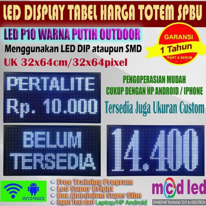 Ready RUNNING TEXT LED DISPLAY TOTEM TABEL HARGA SPBU