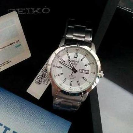 Seiko Jam Tangan Pria Silver Strap Rantai SNKN51K1 Original