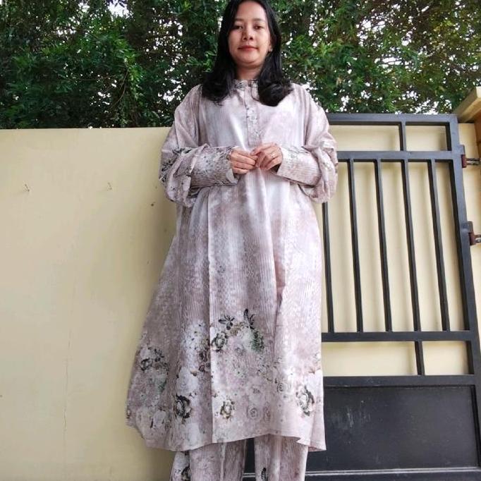 NOOR STELAN TUNIK CELANA BIGSIZE MOTIF BUNGA