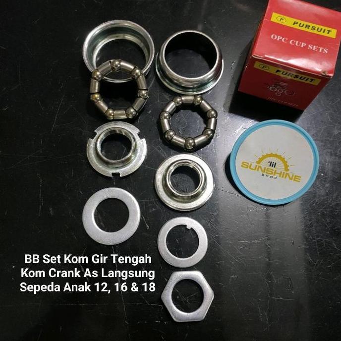 BB Set PURSUIT Kom Gir Tengah Crank As Langsung Sepeda Anak BMX Mini Lipat 12 16 18