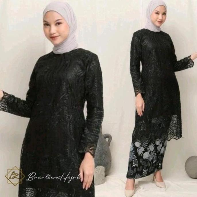 Tunik brokat tile premium terbaru/model seragam pesta/kebaya best seller Kondangan Muslim Wanita Ata