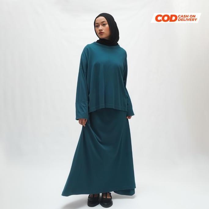 OUTFIDENCE - Ayana Set | Setelan Kaos Rok Panjang Cotton Combed Muslim Wanita