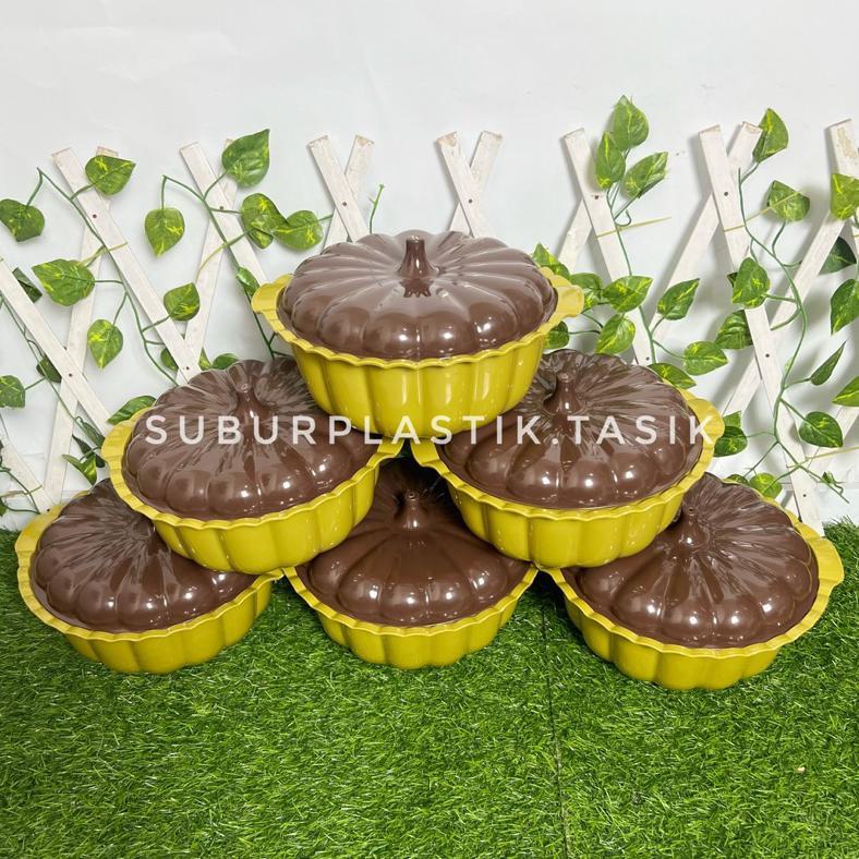 Basi Prasmanan Labu Century Isi 6 set Gold & Warna Wadah Plastik Tutup Penyimpanan Makanan Sayur