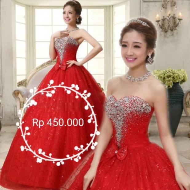 Gaun Pengantin korea /wedding dress  wedding dress  pita dengan  swarozky  ballgown