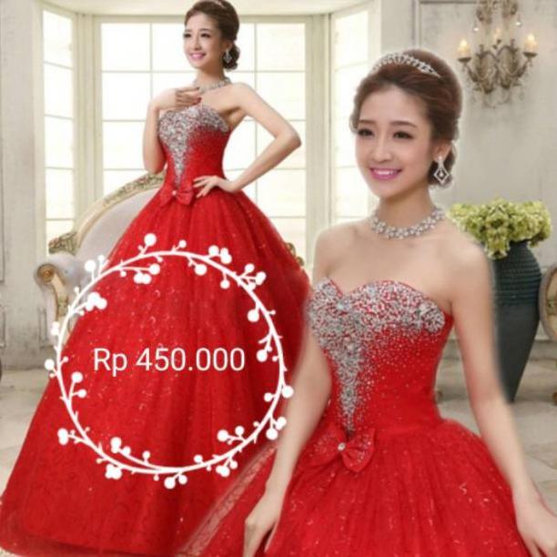 Gaun Pengantin korea /wedding dress  wedding dress  pita dengan  swarozky  ballgown