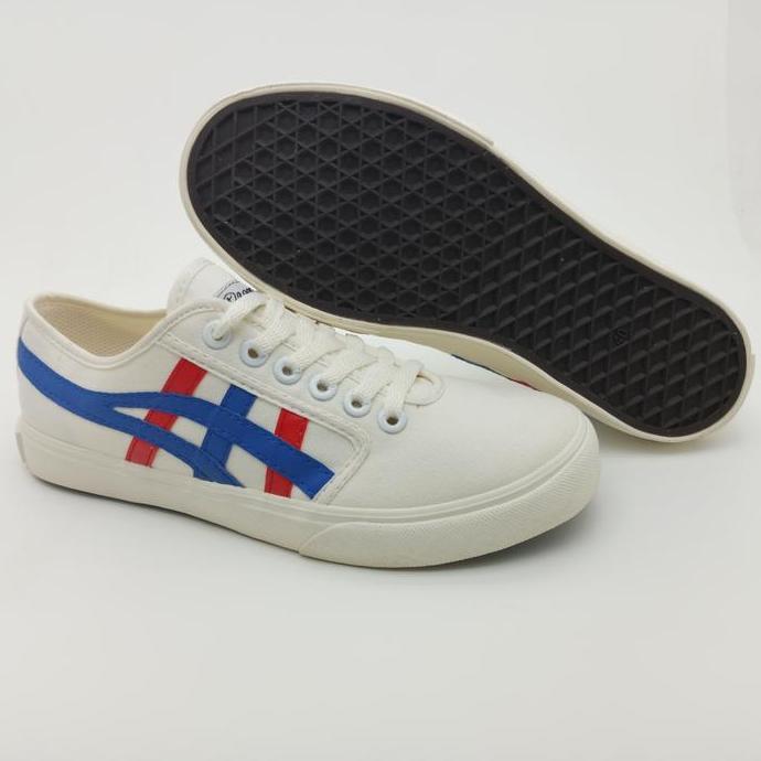 Sepatu Dragonfly Alpha Putih Biru / Sepatu Dragonfly Alpha White Blue Black Karet Casual Shoes