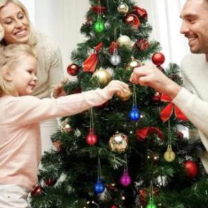 Ready dekorasi pohon natal gantung bola bola warna warni