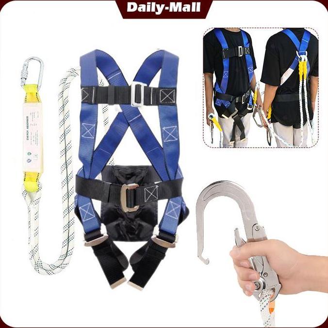 LEONAB Full Body Harness Safety Big Double Hook Full Body Belt Climbing