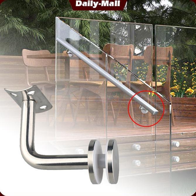 LEONAB Konektor Hand Railing Glass Tangga Kaca Bracket Handrail
