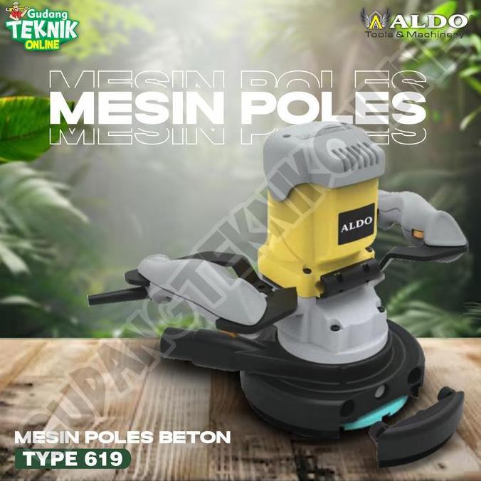 SESARKAL Mesin Poles Grinder Beton 7" 1900W ALDO 619 / Grinder Beton Poles Lantai 7inch 180mm  - Gri