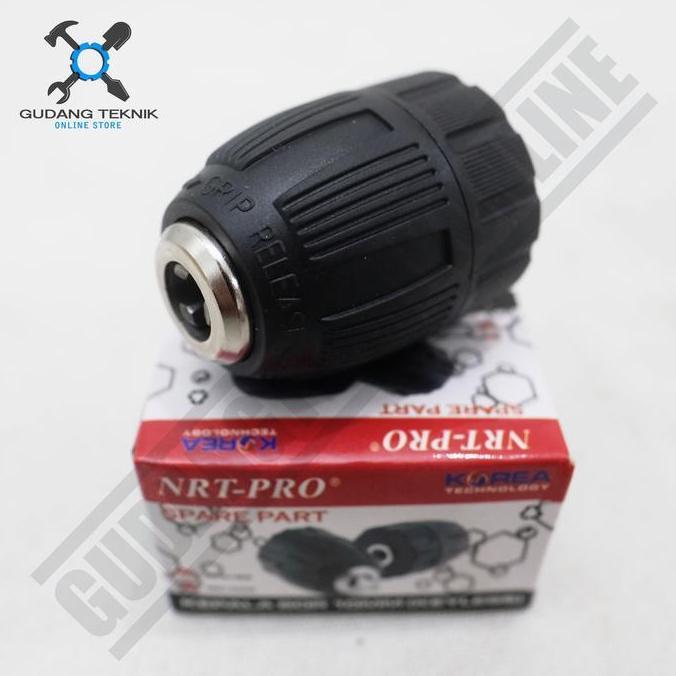 DELLINE KEPALA BOR 10mm NRT PRO CORDLESS Keyless NRT PRO - Kepala Bor Keyless Drill Chuck NRT-PRO 10