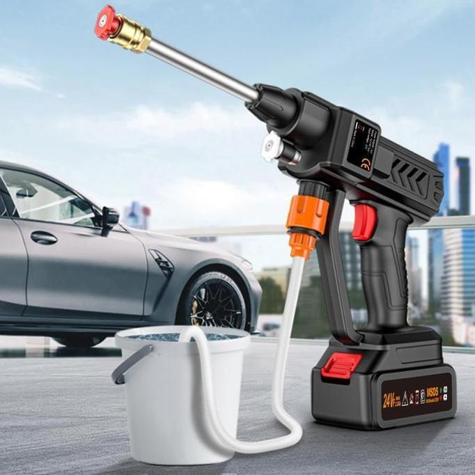 CHERGO Cordless Jet Cleaner Portable Mesin Steam Mobil AC Motor Baterai High Pressure Water Gun QH-1