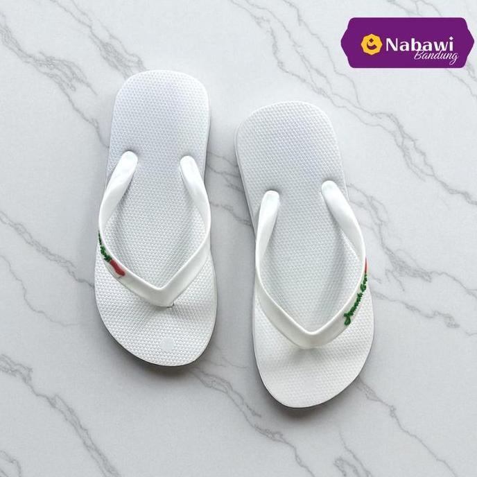 Sandal Sendal Jepit Japit Haji Umroh Putih Polos Bahan Karet/Perlengkapan Haji Umroh Bandung
