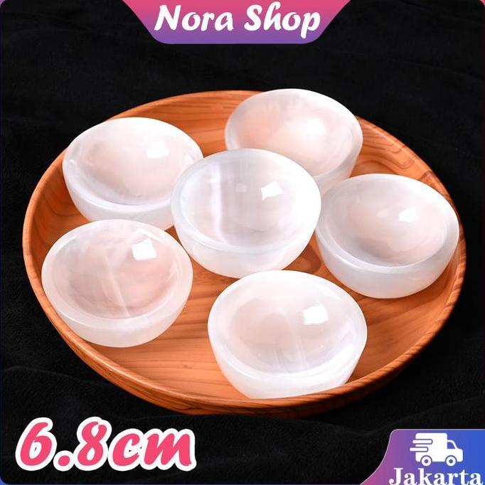 SESARKAL Selenite Mangkok Media Pembersih Crystal Marocco Selenite Bowl