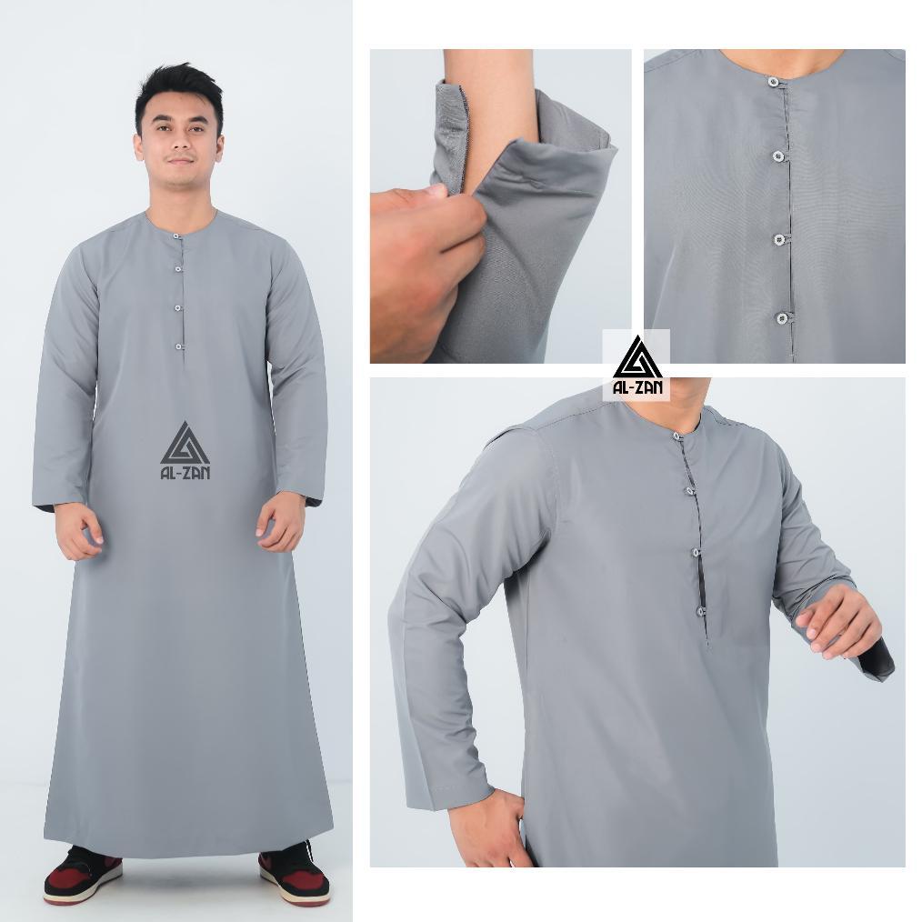Limited Gamis Pria Slimfit Jubah Pria Jubbah Polos Kancing Kotak Jubah Gamis Muslim Pria Model Terba