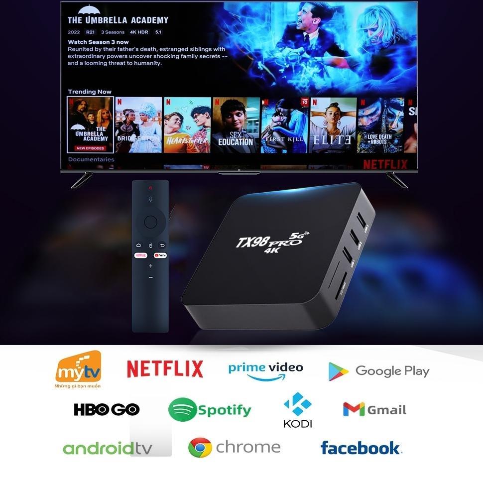 BESTPROMO Android TV box Smart TV 4K 4+64GB Bluetooth Remote voice control Netflix/YouTube/Google HD