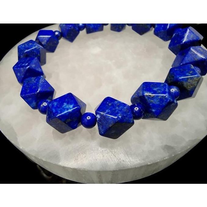 Gelang Batu Lapis Lazuli Lazuri Afghanistan Cutting 5A 10mm C1459