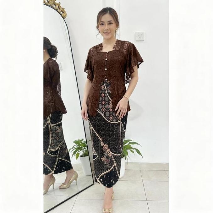 Luna Fashion99 Dress Batik Misca(M,L&XL)/One Set Dress+Other/Dress Batik Pesta Kondangan GM
