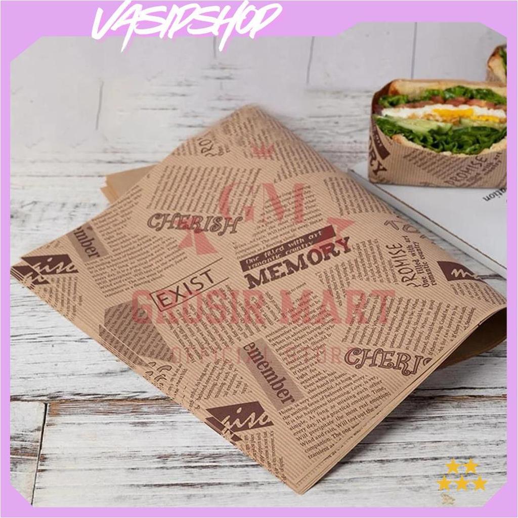 GM 20 LEMBAR Kertas Roti Laminating ukuran 38x28cm Anti Lengket / Wax Paper Kertas Minyak Bungkus Sa