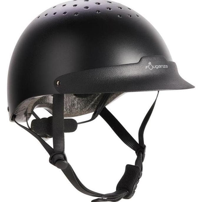 Helm Berkuda 100 HORSE RIDING HELMET - BLACK