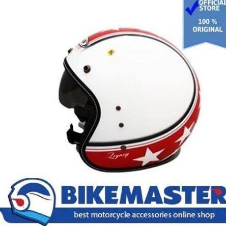 Helm Zeus ZS-380 White K57 Red Half f Retro