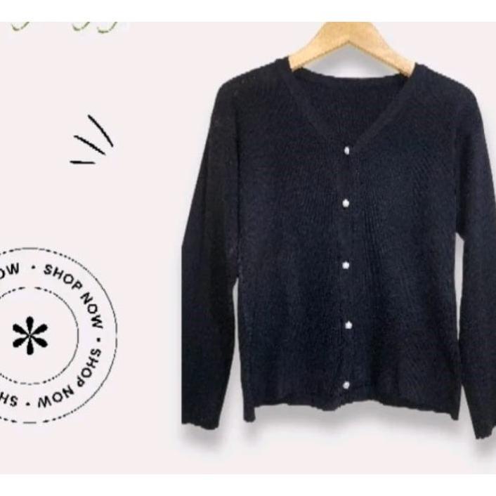 bestpromo cardigan rajut polos-kancing 5 gold auter rajut wanita