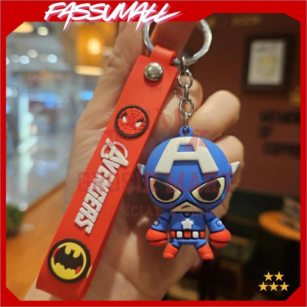 Gantungan Kunci Avengers Batman Iron man Spiderman Silikon Tebal / Ganci Avengers / Ganci Batman / G