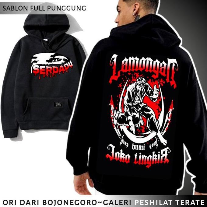 JAKET HODIE PSHT SERDADU LAMONGAN VIRAL Hoodie Pria Keren Simple Distro Hitam Lokal Sablon Fleece St