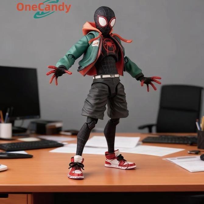 LORASTA Action Figure Spiderman Miles Morales Spider Verse Fleksibel Diy Sentinel SV Peter Parker Ma