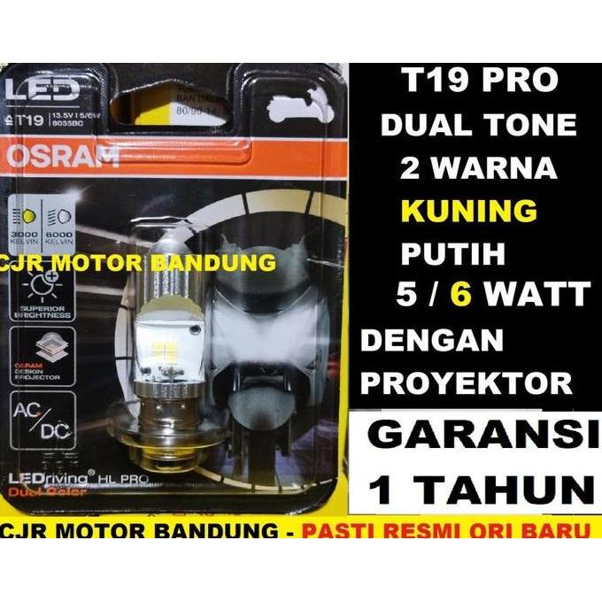 Xifa_nurabdilah - OSRAM T19 PRO LED 2 WARNA KUNING PUTIH LAMPU DEPAN LED MOTOR 12V H6 M5 LAMPU DEPAN