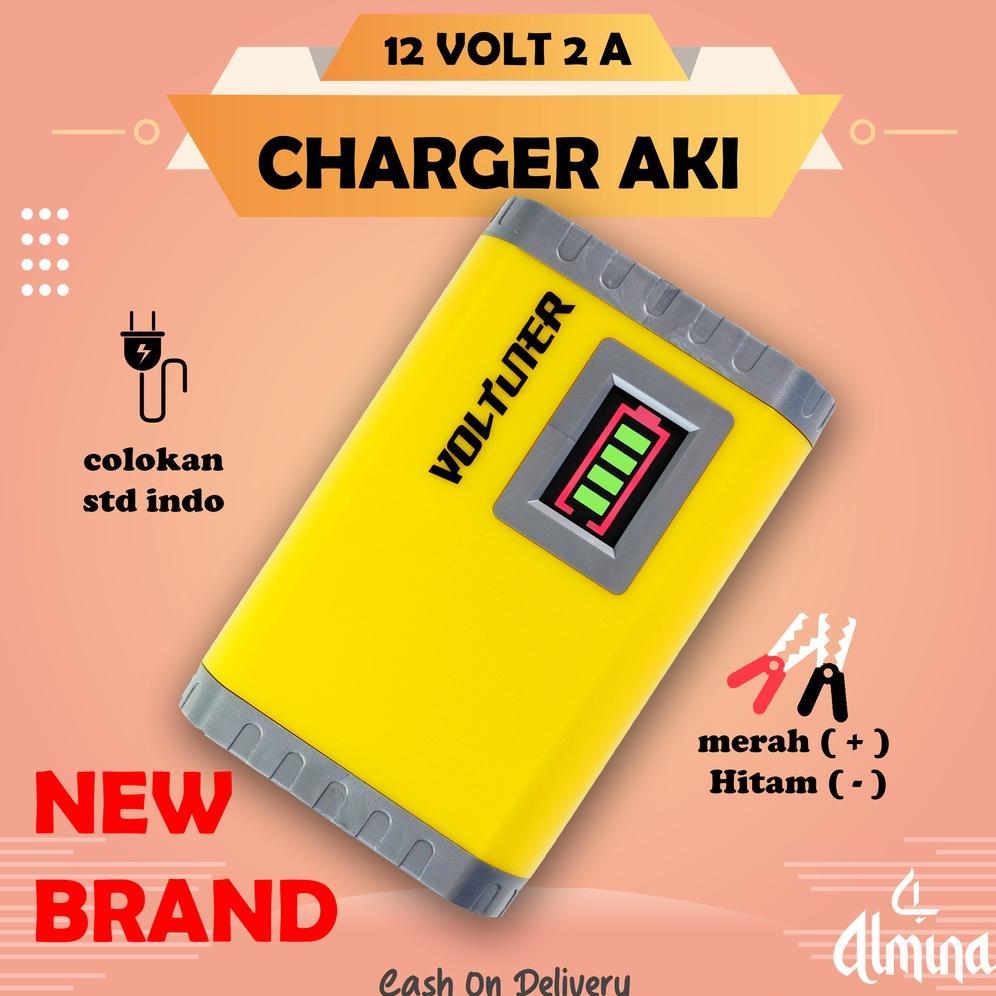 Terlaris Charger Aki 2A 12V Motor Mobil Kabel Indonesia Casan Aki Accu Alat Cas Aki Motor Mobil 12V 