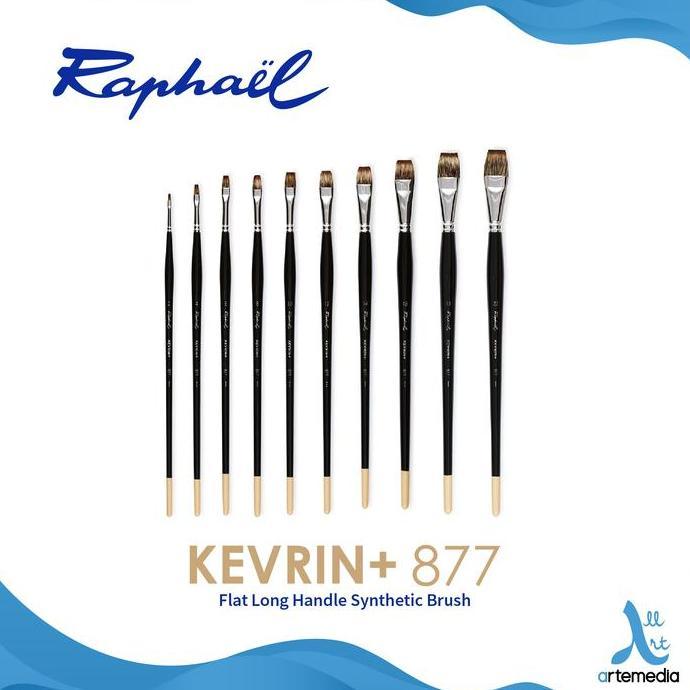Kuas Lukis Raphael 877 Flat Kevrin Synthetic Brush Long Handle