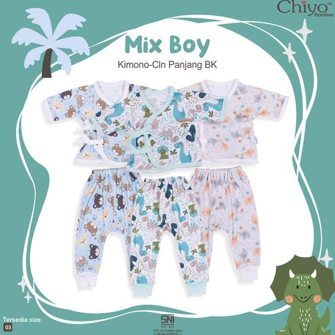 New [TOMS] CHIYO BABY (3stel) Kimono + Celana Panjang Motif Terbaru BAMBOO FIBRE baju newborn | Stel