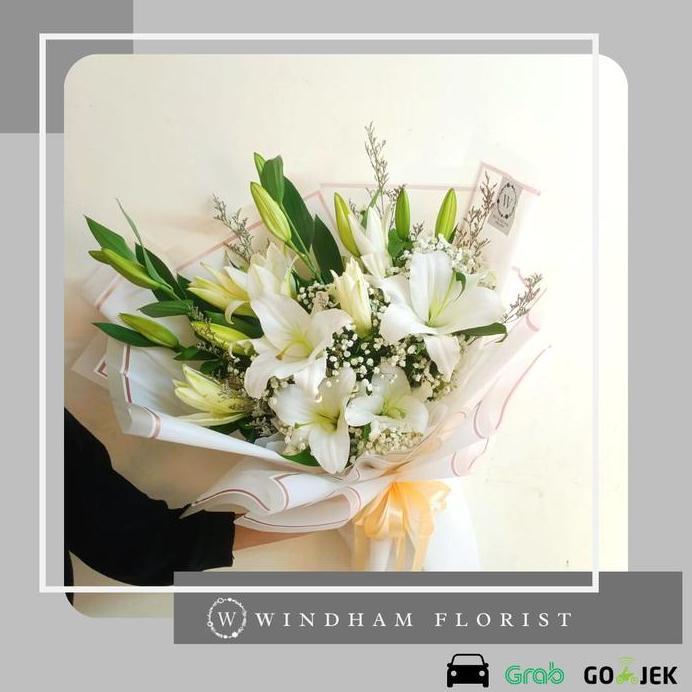 Buket Lily| Bouquet Lily| Bouquet Lily putih | Bunga Lily